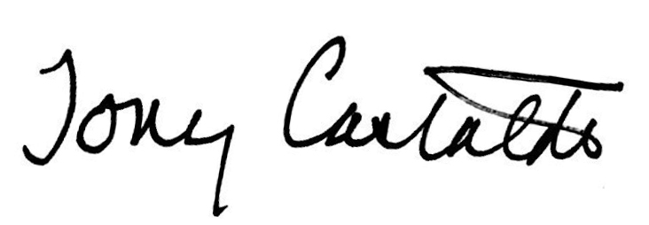 Tony's signature